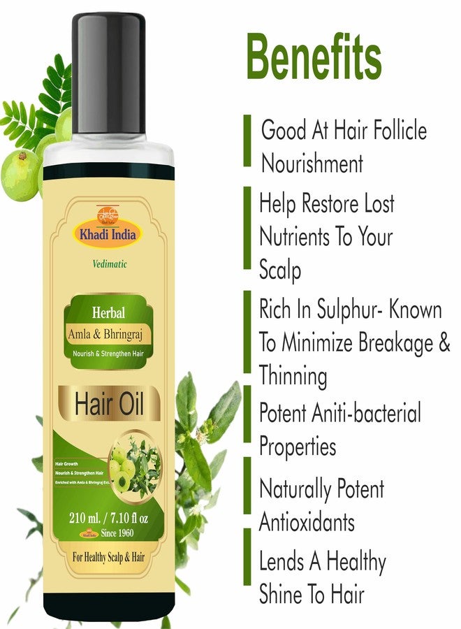 Vedimatic Khadi Herbal Natural Amla Bhringraj Hair Oil For Controlling Hair Fall, Nourishing Oil For Healthy Hair Growth, Paraben & Silicone - Image 5
