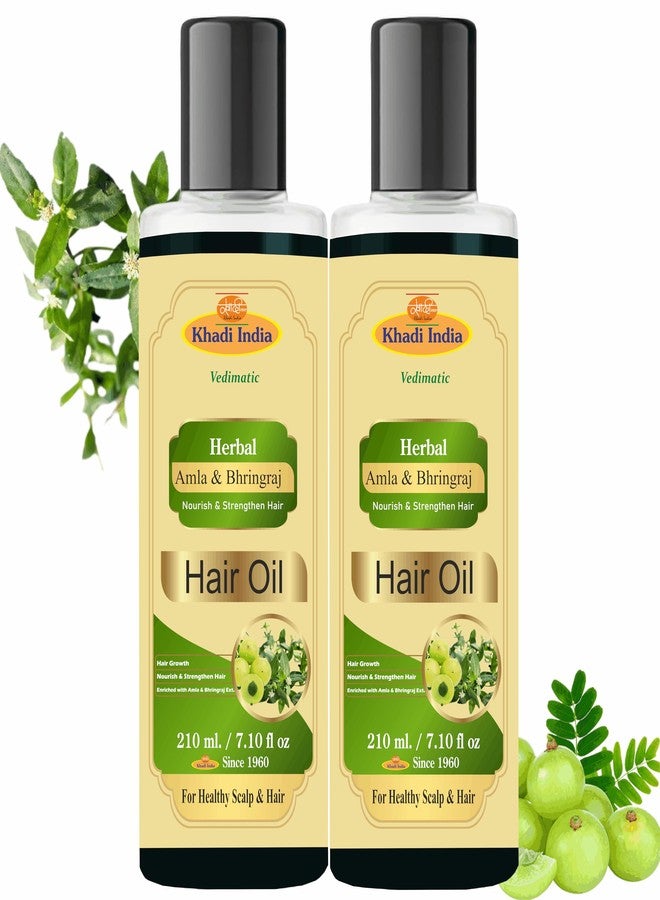 Vedimatic Khadi Herbal Natural Amla Bhringraj Hair Oil For Controlling Hair Fall, Nourishing Oil For Healthy Hair Growth, Paraben & Silicone - Image 1