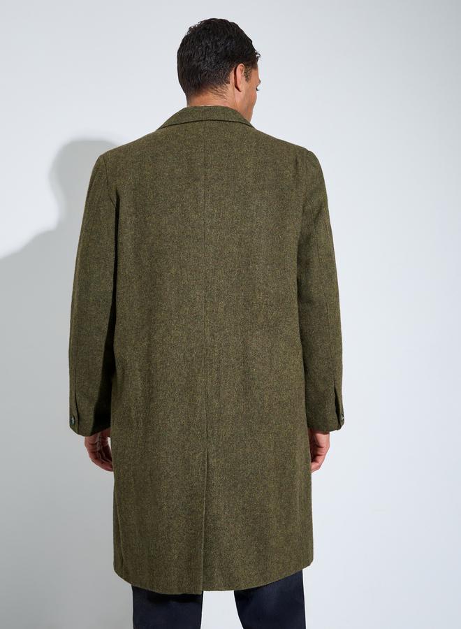 Styli Men Olive Oversized Textured Buttoned Coat - Image 5