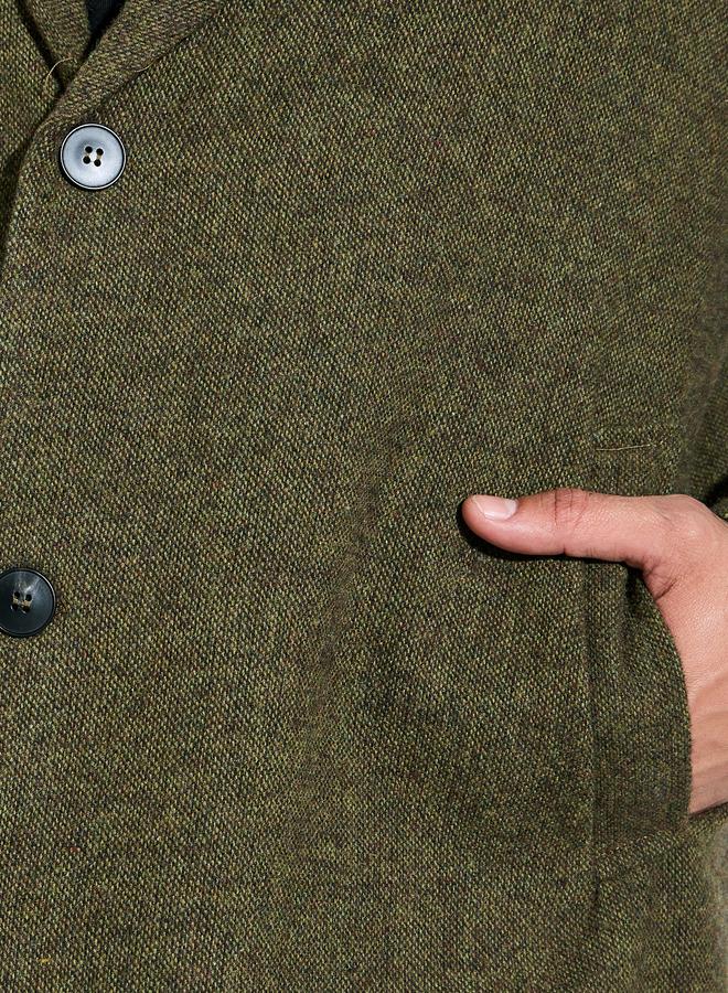 Styli Men Olive Oversized Textured Buttoned Coat - Image 4