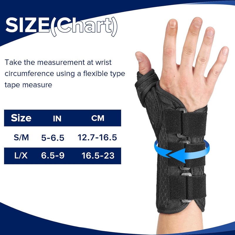 Lalent Wrist Support Brace with Metal Splint Thumb Support for Carpal Tunnel Arthritis Tendonitis Sprains, Wrist Splint for Trigger Thumb, Fit both Women and Men (Left Hand, L/XL) - Image 5
