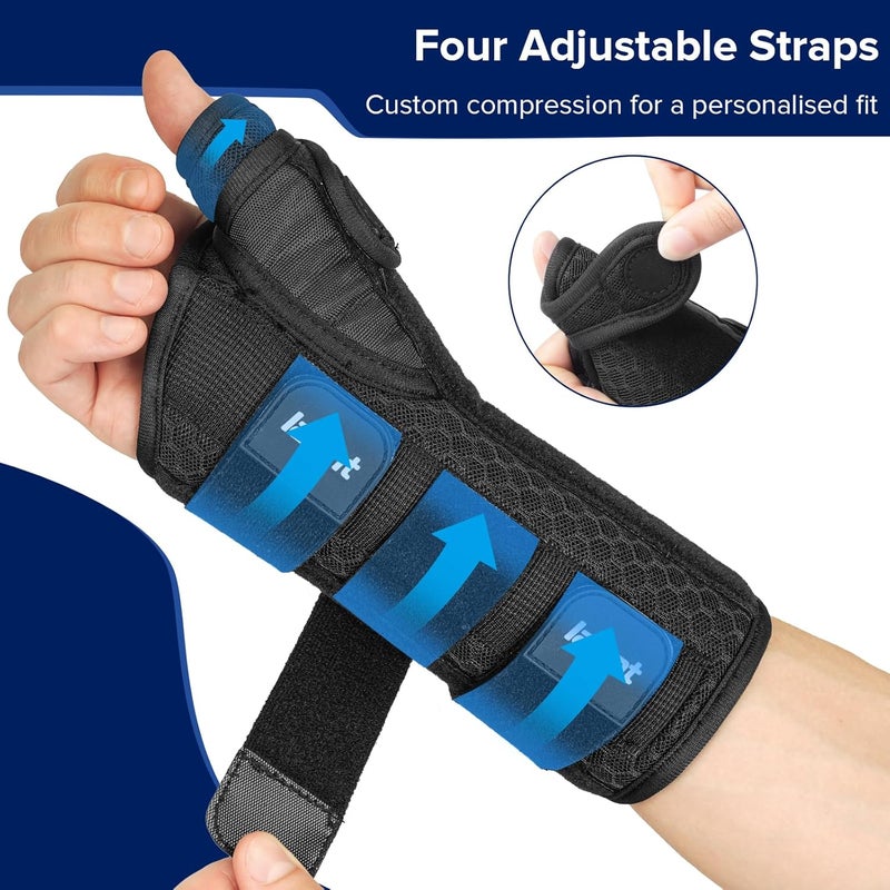 Lalent Wrist Support Brace with Metal Splint Thumb Support for Carpal Tunnel Arthritis Tendonitis Sprains, Wrist Splint for Trigger Thumb, Fit both Women and Men (Left Hand, L/XL) - Image 4