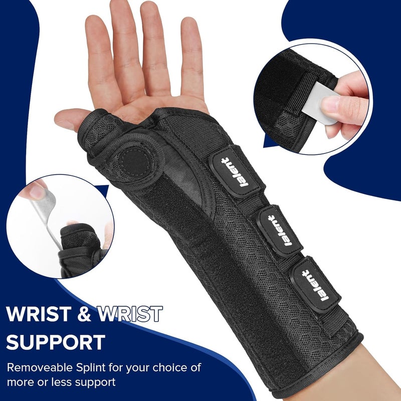 Lalent Wrist Support Brace with Metal Splint Thumb Support for Carpal Tunnel Arthritis Tendonitis Sprains, Wrist Splint for Trigger Thumb, Fit both Women and Men (Left Hand, L/XL) - Image 3