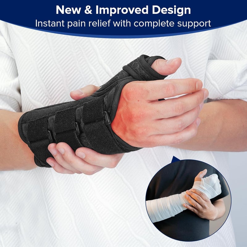 Lalent Wrist Support Brace with Metal Splint Thumb Support for Carpal Tunnel Arthritis Tendonitis Sprains, Wrist Splint for Trigger Thumb, Fit both Women and Men (Left Hand, L/XL) - Image 2