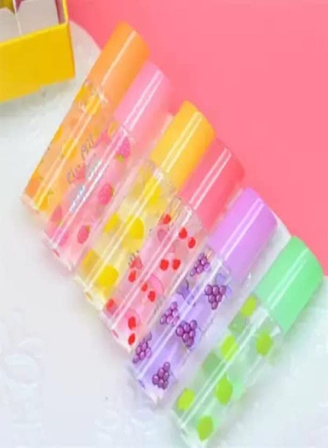 Elecsera Transparent & Moisturizing Lip Makeup Skin Care Fruit (Pack of: 6, 21.6 g) Multicolor - Image 1