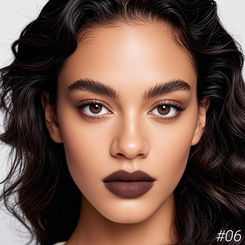 Erinde Matte Lipstick Crayon for Women, Dark Purple Brown 24 Hour Lipstick Lip Liner Pencil, Neutral Lip Stick Long Lasting Waterproof, Vegan & Cruelty-Free, 06 - Image 3