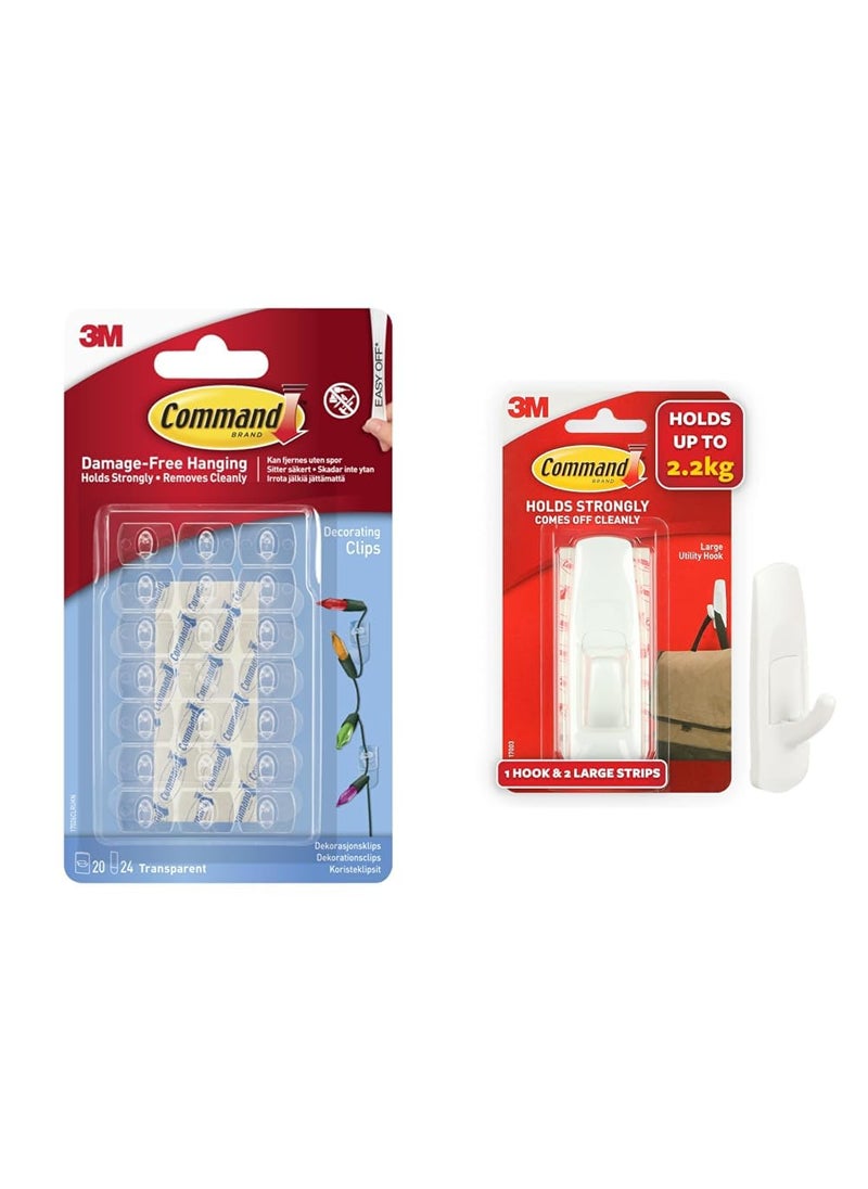 Command Command Plastic Clear Decorating Organizing Wall Hooks Holds Strongly Reusable Adhesive Hooks F  - Image 1