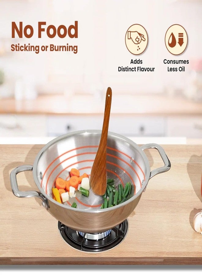 VIVA smart SAG Heavy Triply Steel Kadai with Lid 28cm | Non-Stick Cooking Pan | Durable Stovetop Cookware for Everyday Use - Image 3
