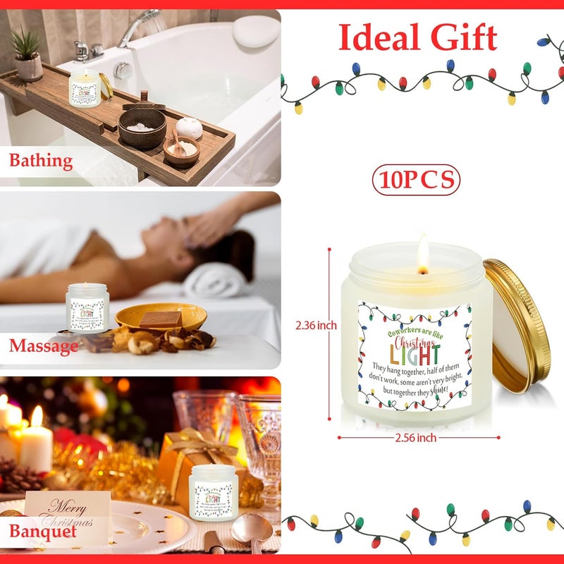 MTLEE 10 Pcs Christmas Scented Candles Set 35 oz Soy Wax Candles Jar Christmas Light Sign Thank You Gift Coworker Appreciation Gift for Employee Teacher Nurse Volunteer - Image 2
