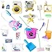Baaxxango 25 Pieces Miniature Doll Housework Cleaning SuppliesMini Dollhouse Accessories Tools Mop DustpanBrushBroomBucketDollhouse Furniture Decoration Accessories for Dolls Pretend PlayRandom Color - Image 2