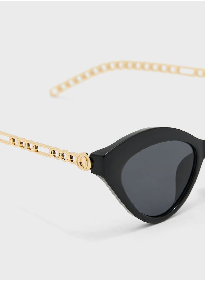 ELLA - Chain Arm Cat-Eye Sunglasses - Image 1