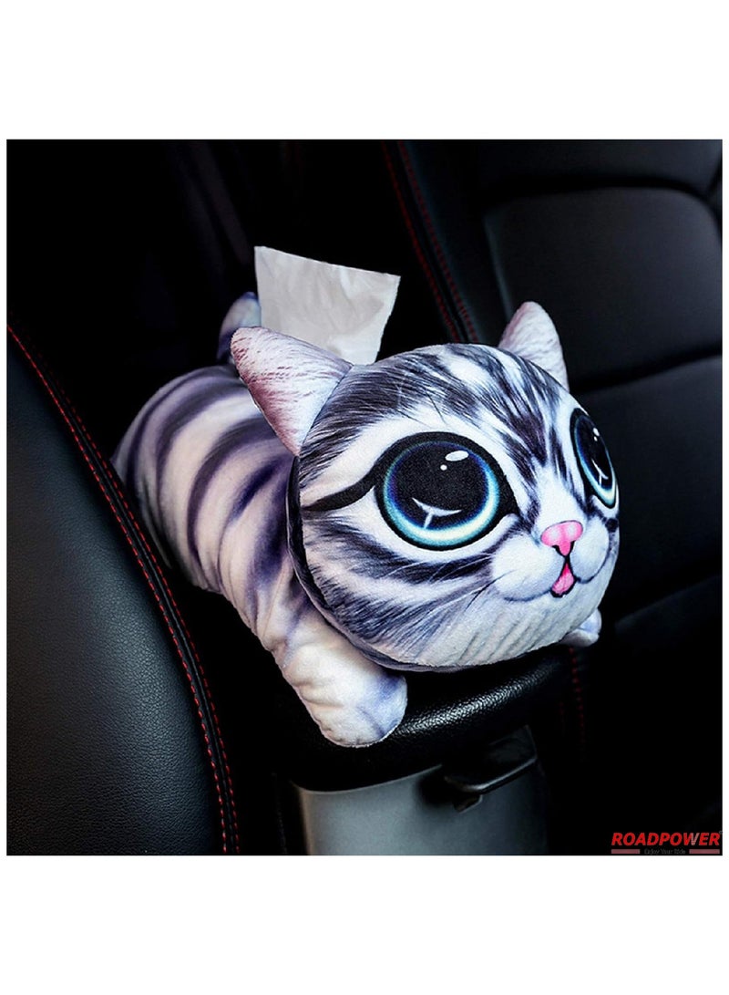 RoadPower Car Tissue Box Holder Hangable Multifunction Cute Cartoon Cat For Facial Tissue And Other Napkin Papers Personality Interesting Net 2 Pack  - Image 4
