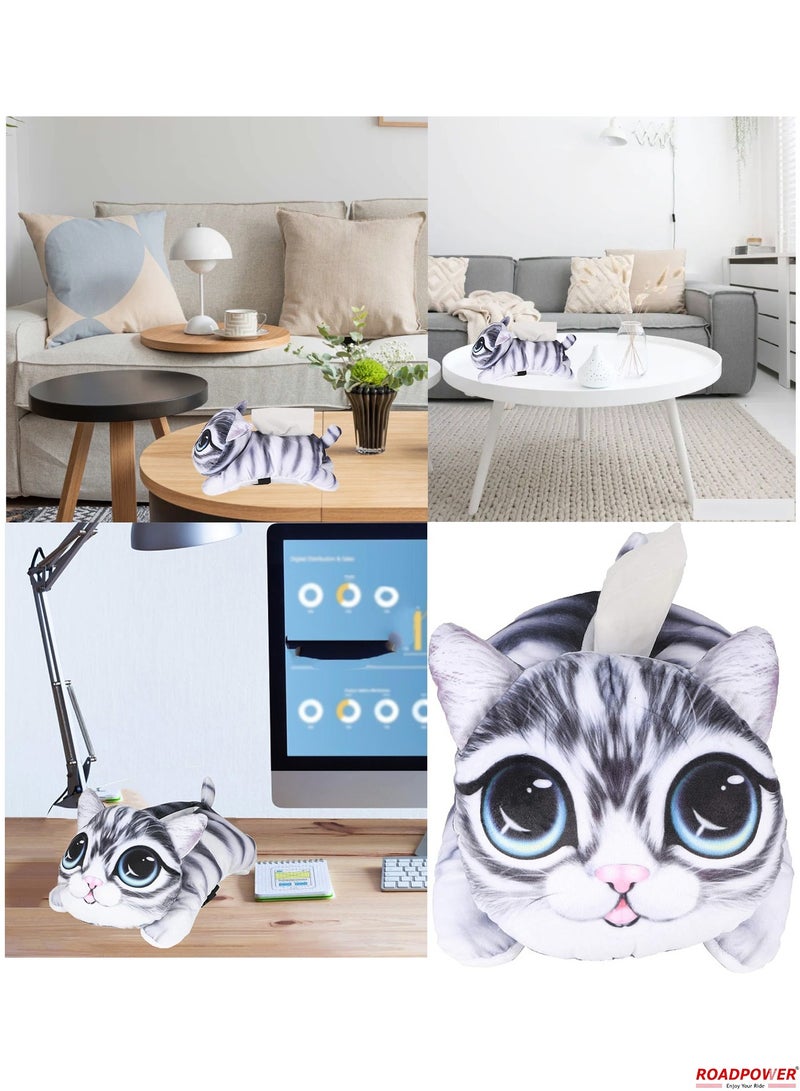 RoadPower Car Tissue Box Holder Hangable Multifunction Cute Cartoon Cat For Facial Tissue And Other Napkin Papers Personality Interesting Net 2 Pack  - Image 5