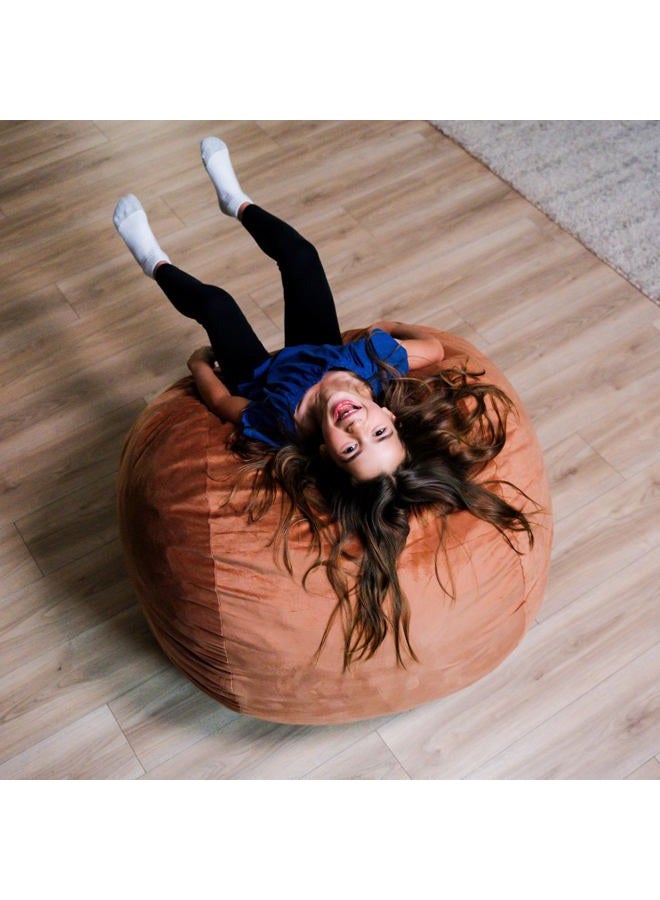 Big Joe Fuf 3.5Ft Foam Bean Bag Chair for Kids, Teens, Bronze Plush Soft Polyester, 3.5 Foot Large Ultra-Soft Seat for Gaming, Bedroom, Reading Nook - Image 5