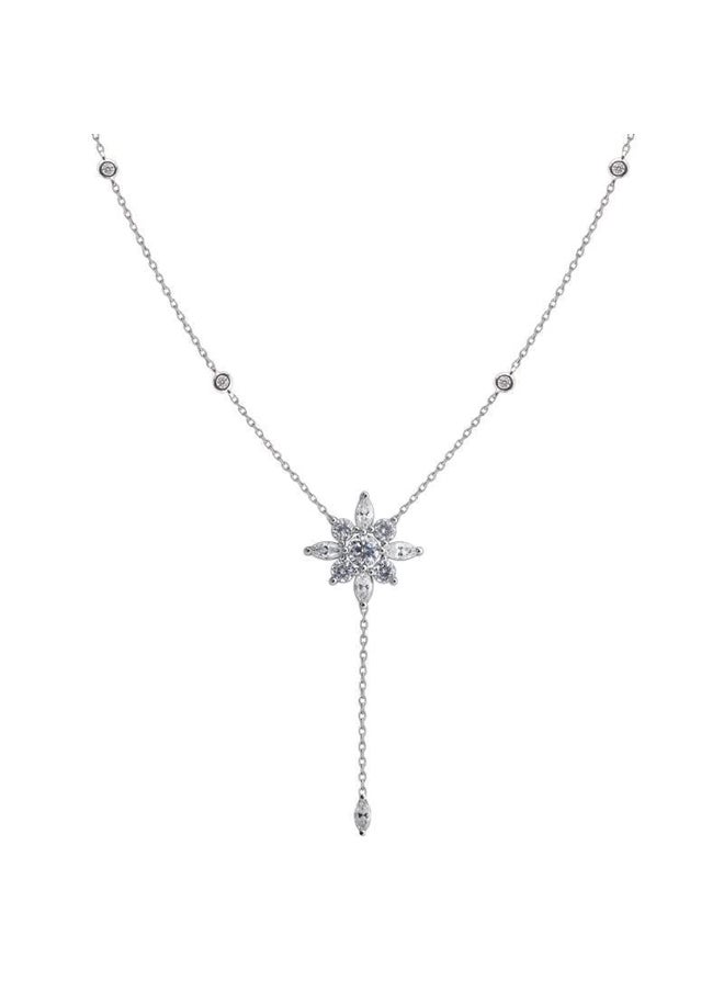 Artsy Silver - Round & Marquise Stone Necklace - Image 1