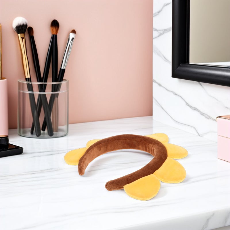 💄 شريطي رأس عباد الشمس بتصميم ناعم خفيف ومريح للمناسبات - Image 3
