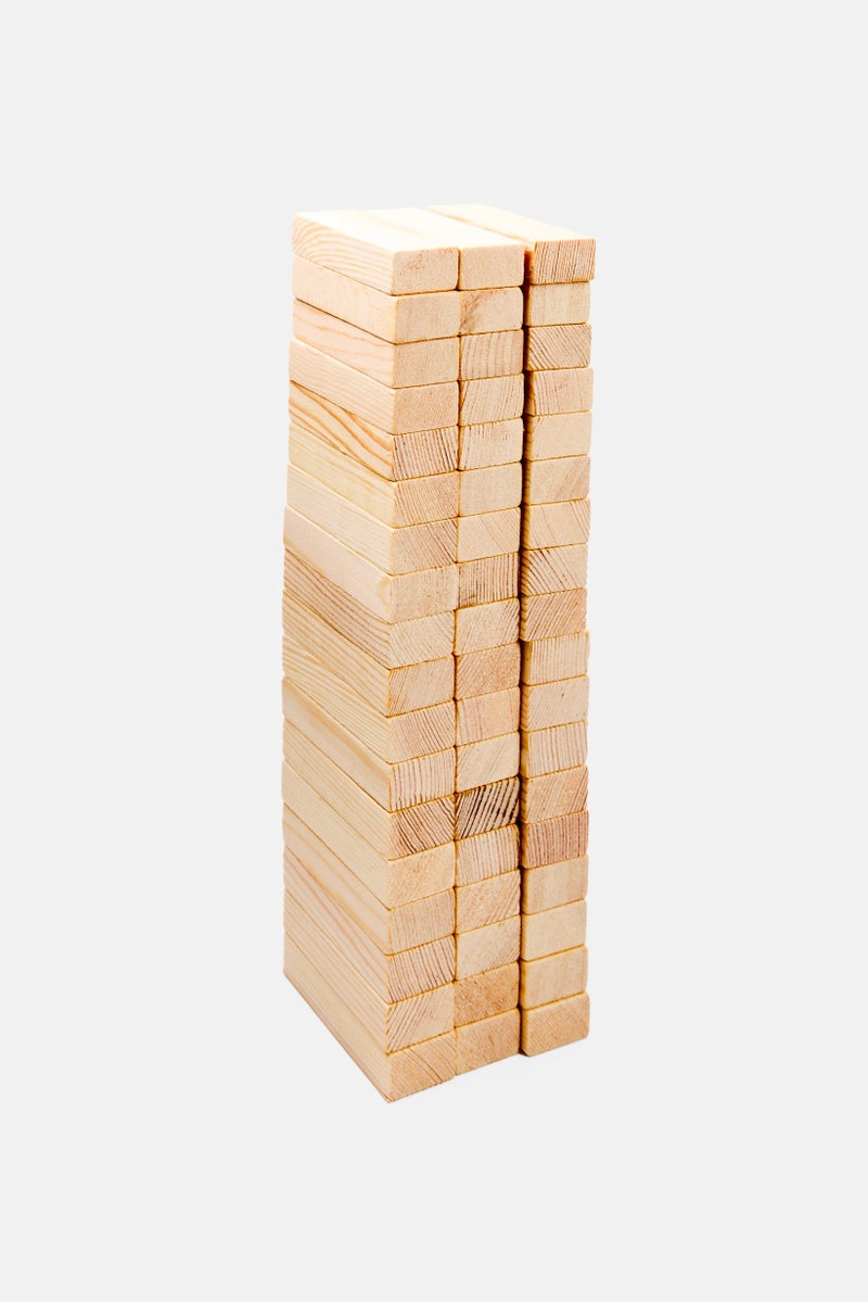 Moxy 54 Piece Wooden Tower Stacking Game, Beige  - Image 4