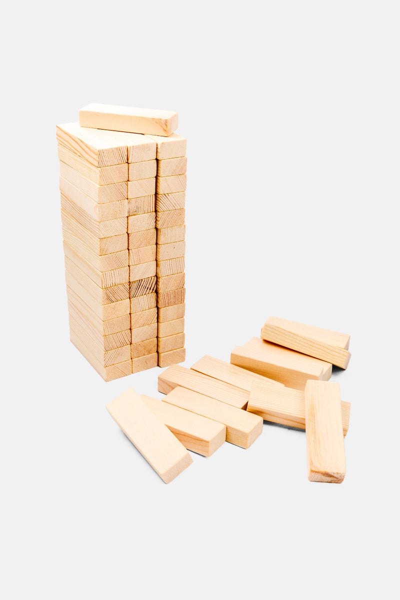 Moxy 54 Piece Wooden Tower Stacking Game, Beige  - Image 5