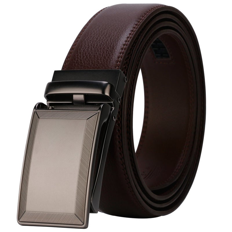 Lavemi Mens Real Leather Ratchet Dress Casual Belt Cut to Exact FitElegant Gift Box550287 Brown Leather