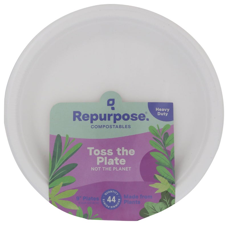 Repurpose Compostables REPURPOSE Compostable Plates 9 Inch, 44 CT - Image 4