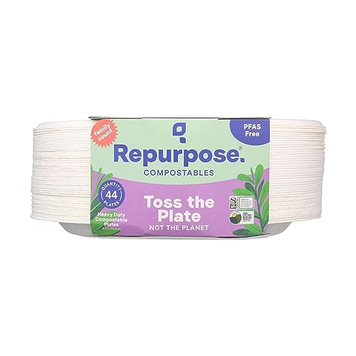 Repurpose Compostables REPURPOSE Compostable Plates 9 Inch, 44 CT - Image 3