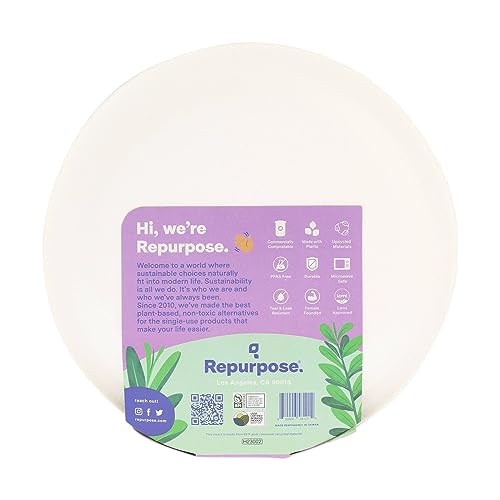 Repurpose Compostables REPURPOSE Compostable Plates 9 Inch, 44 CT - Image 2