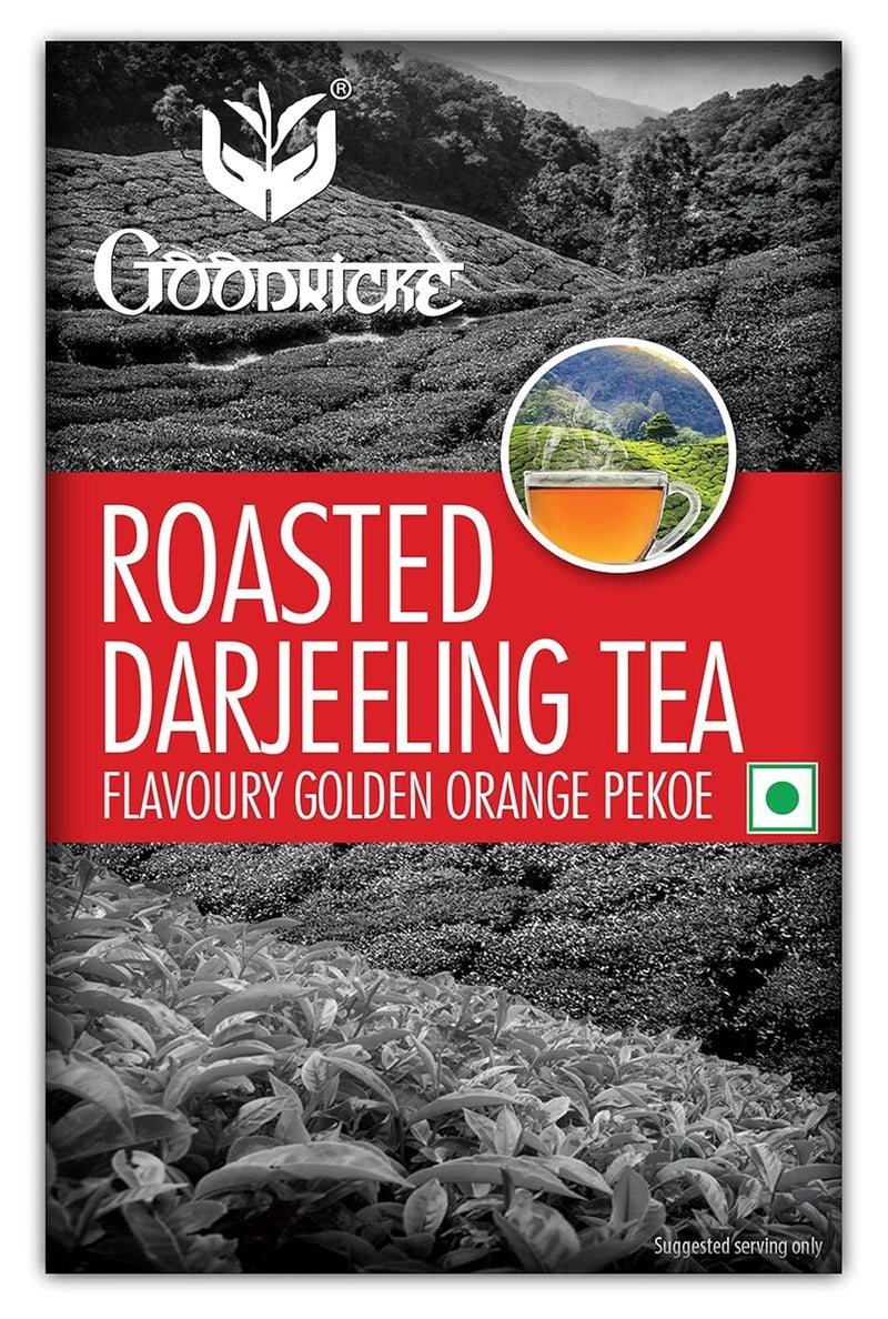 GOODRICKE Roasted Darjeeling Tea - 250gm (Pack of 1) | 100% Pure & Original Long Leaf Chai | Flavoury Golden Orange Pekoe | Premium Black Loose Leaves Tea with Rich Taste & Flavor - Image 5