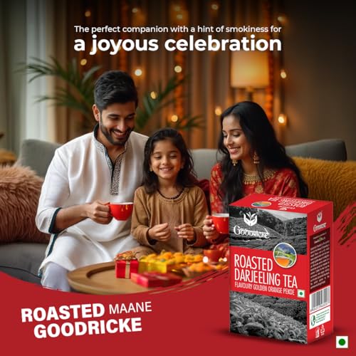 GOODRICKE Roasted Darjeeling Tea - 250gm (Pack of 1) | 100% Pure & Original Long Leaf Chai | Flavoury Golden Orange Pekoe | Premium Black Loose Leaves Tea with Rich Taste & Flavor - Image 3