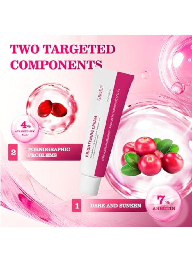 GROEI Arbutin 7% + Tranexamic Acid 4% Dark Spot Dark Spot Corrector Face Cream for Women Arbutin Cream for Spots Remover Hydrating Reduces Dark Spots, Freckle, Blemishes, Pigmentation - Image 2