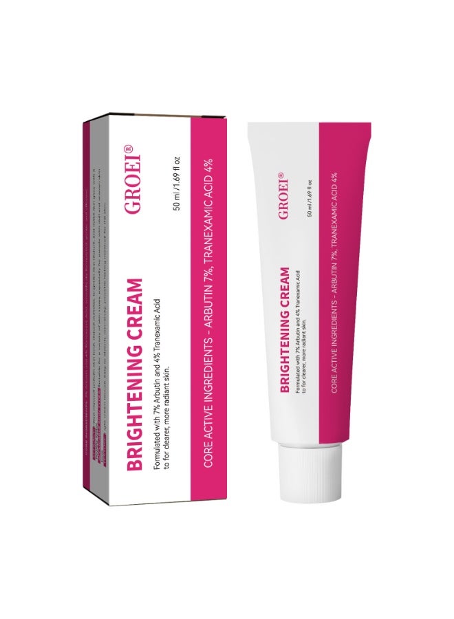 GROEI Arbutin 7% + Tranexamic Acid 4% Dark Spot Dark Spot Corrector Face Cream for Women Arbutin Cream for Spots Remover Hydrating Reduces Dark Spots, Freckle, Blemishes, Pigmentation - Image 1