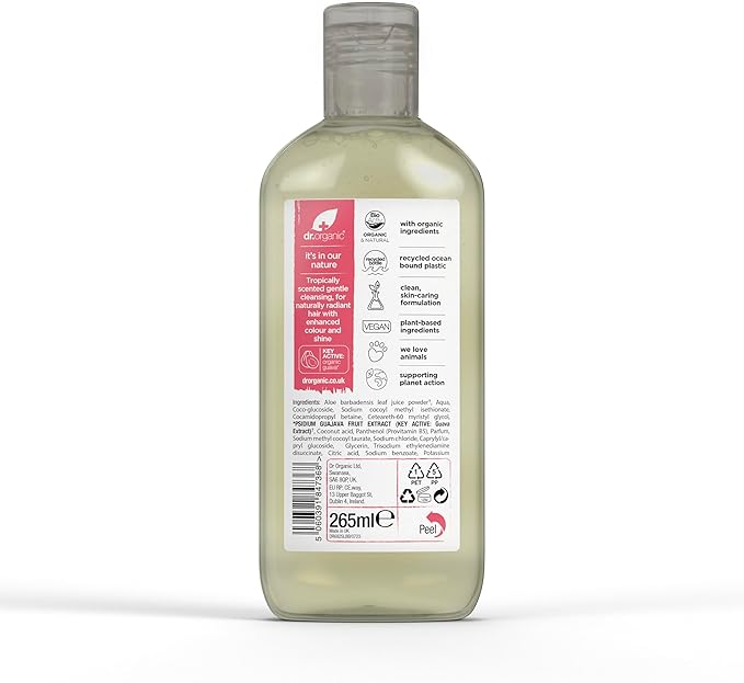 dr.organic شامبو دكتور أورجانيك بالصبار مهدئ لجميع أنواع الشعر طبيعي نباتي خالي من القسوة خالي من البارابين وخالي من SLS معبأ في بلاستيك معاد تدويره معتمد عضوي 265 مل قد يختلف التعبئة والتغليف - Image 3