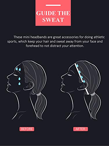 Bememo 4 Pieces Thick Non-Slip Elastic Sport Headbands Hair Headbands for Women and Men (Black, White) - Image 4