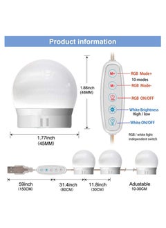 Generic Mirror Lights Vanity Lighting 10 LED Bulb Make up Decoration Lights Hollywood Style 16 Modes Color Changing Lights for Home Bedroom Bathroom Dressing Room  - Image 4