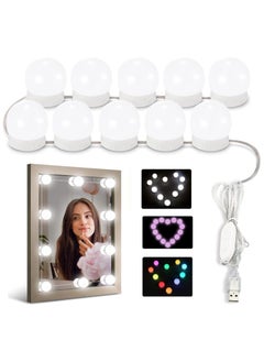 Generic Mirror Lights Vanity Lighting 10 LED Bulb Make up Decoration Lights Hollywood Style 16 Modes Color Changing Lights for Home Bedroom Bathroom Dressing Room  - Image 1