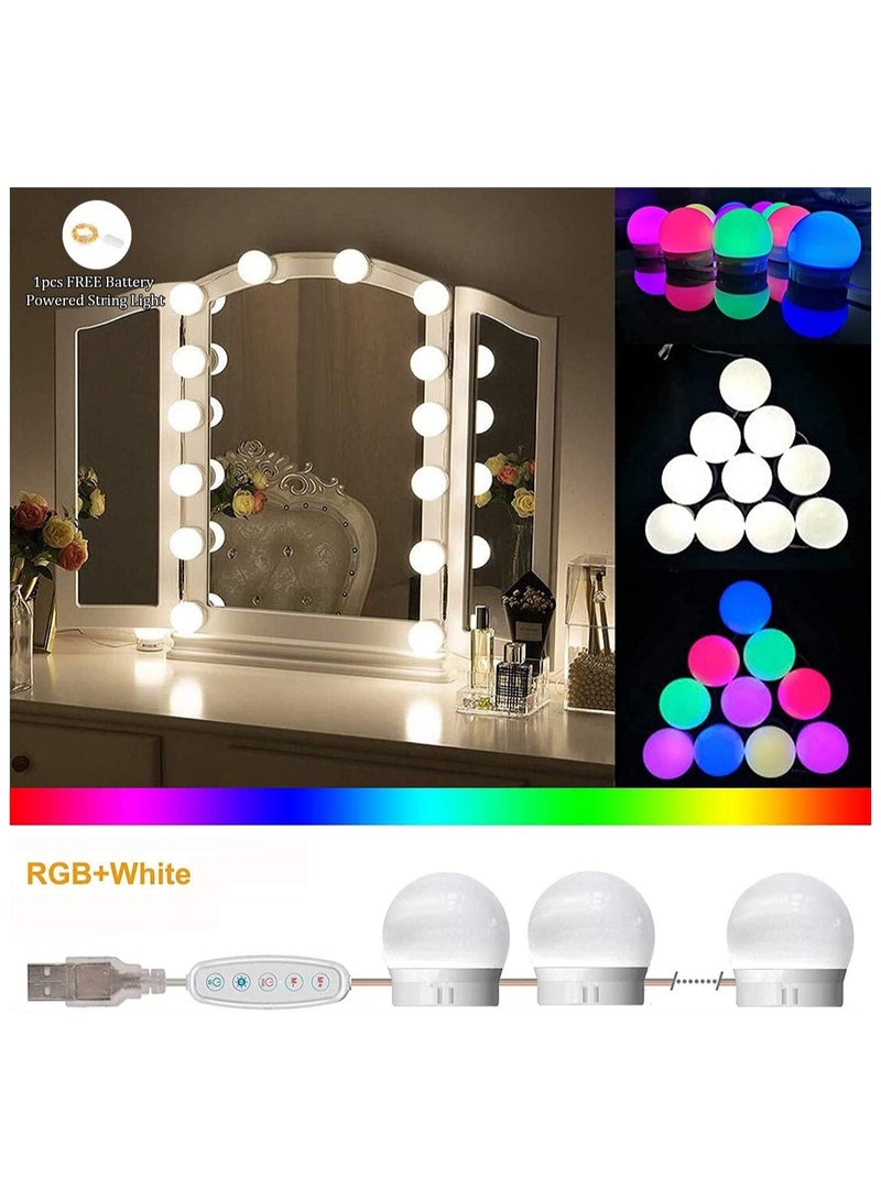 Generic Mirror Lights Vanity Lighting 10 LED Bulb Make up Decoration Lights Hollywood Style 16 Modes Color Changing Lights for Home Bedroom Bathroom Dressing Room  - Image 2