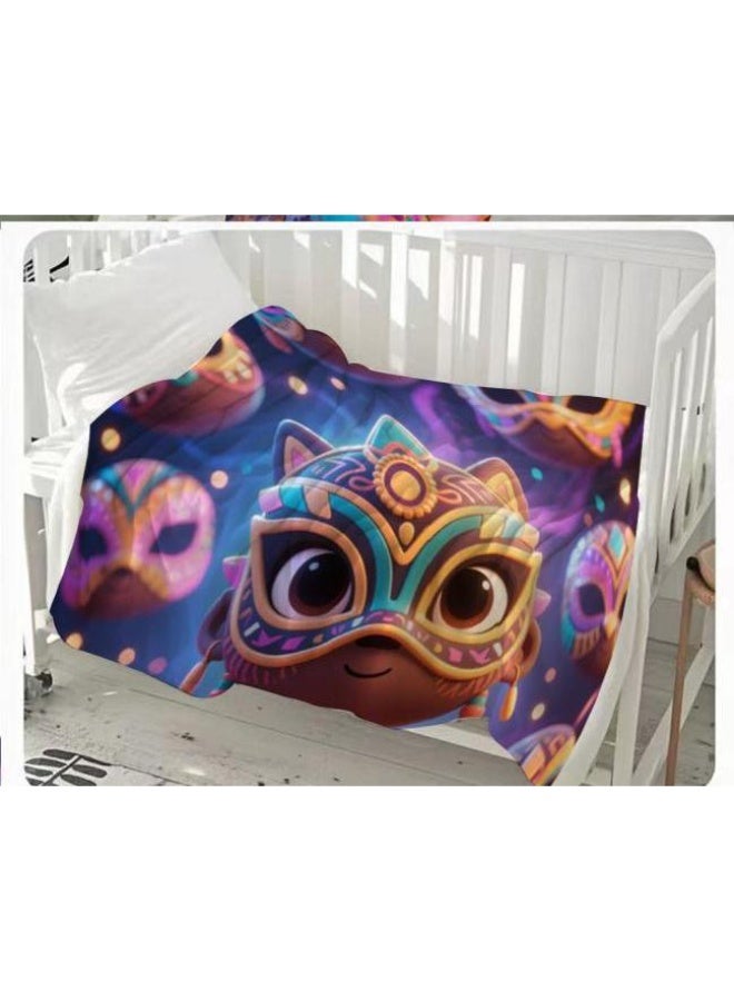 عام بطانية رقيقة من الفانيلا الكرتونية للأطفال والرضع (دافئة ومريحة، ومناسبة للنوم والألعاب) 70 سم * 100 سم - Image 2