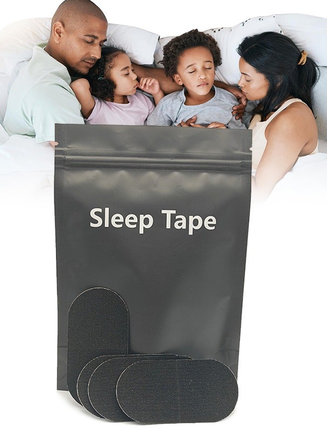 60 Pcs Sleeping Mouth Tape, Comfortable & Breathable Mouth Tape, Say No to Snoring, Comfortable Sleep & Breathing (Black) - Image 1