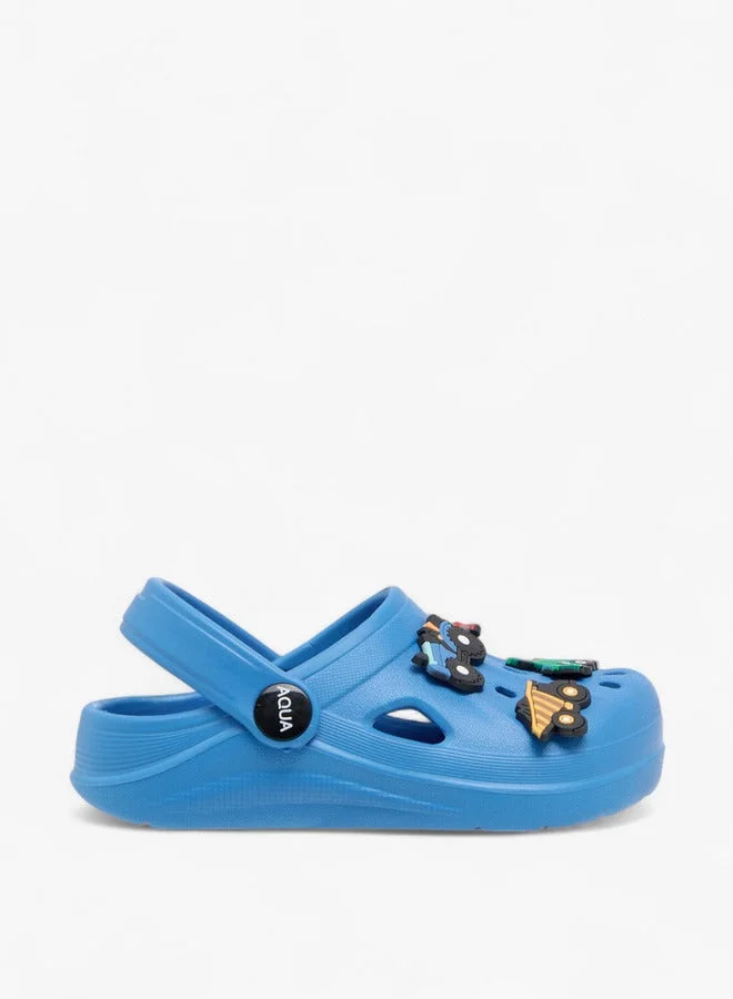Aqua Vehicle Jibbitz Accent Clogs with Backstrap