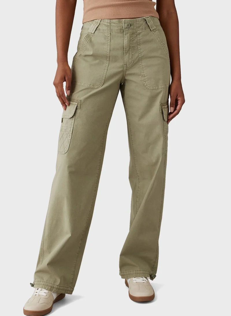American Eagle High Waist Baggy Cargo Joggers