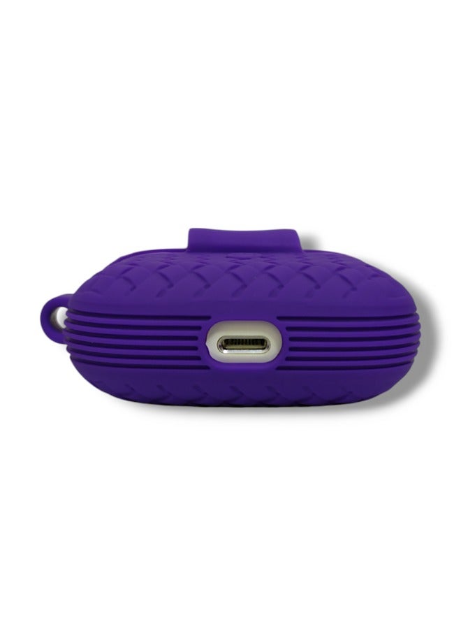 AirPods Pro Silicone Case with Stylish Ribbed Design - Purple  - Image 3