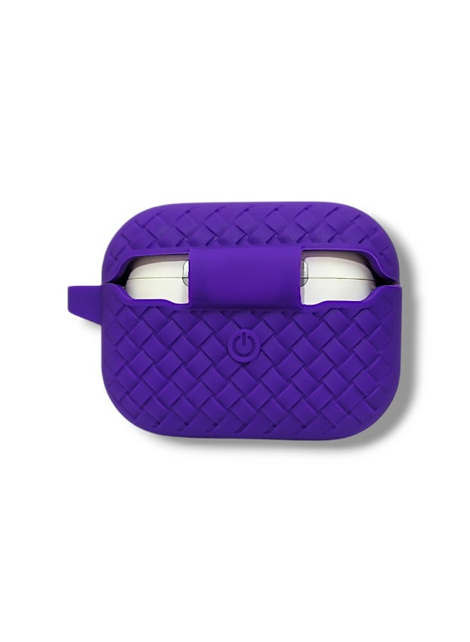 AirPods Pro Silicone Case with Stylish Ribbed Design - Purple  - Image 4