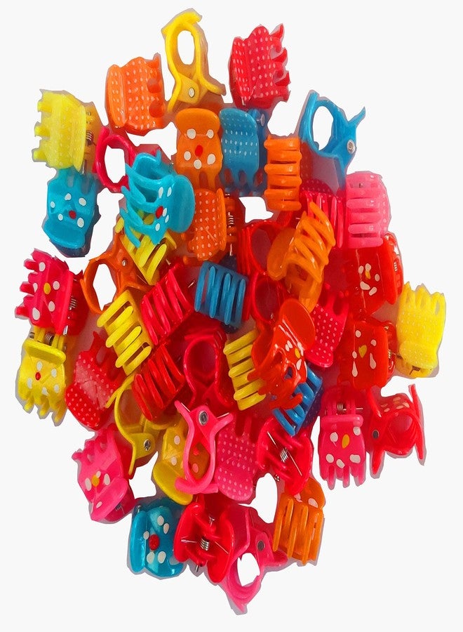 Glamyou 1.5cm Mini Hair Claw Clips Claws Clutcher Plastic Hair Pins Clamps for Girl Teens Kids & Women Hair Accessories Mix Colors (50 Pcs- Multicolour Mini Hair Clips) - Image 4
