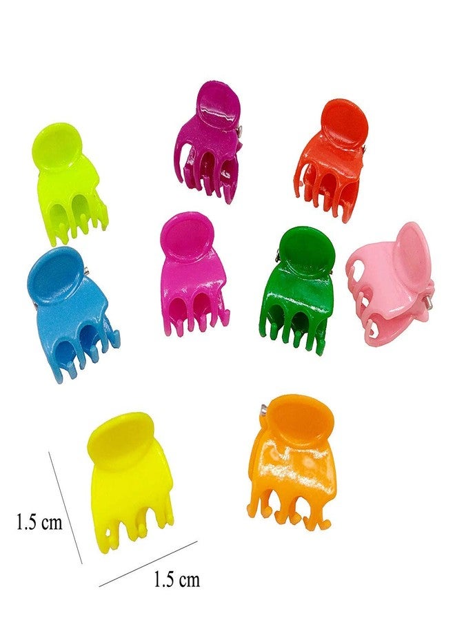 Glamyou 1.5cm Mini Hair Claw Clips Claws Clutcher Plastic Hair Pins Clamps for Girl Teens Kids & Women Hair Accessories Mix Colors (50 Pcs- Multicolour Mini Hair Clips) - Image 3