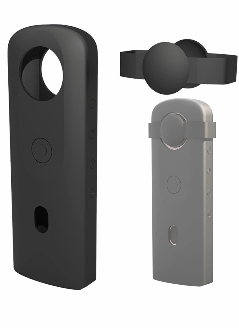 Y&D Silicone Camera Case for Ricoh Theta SC2 360 Cameras with Lens Protective Cover, Action Accessories Protection (Black)  - Image 1