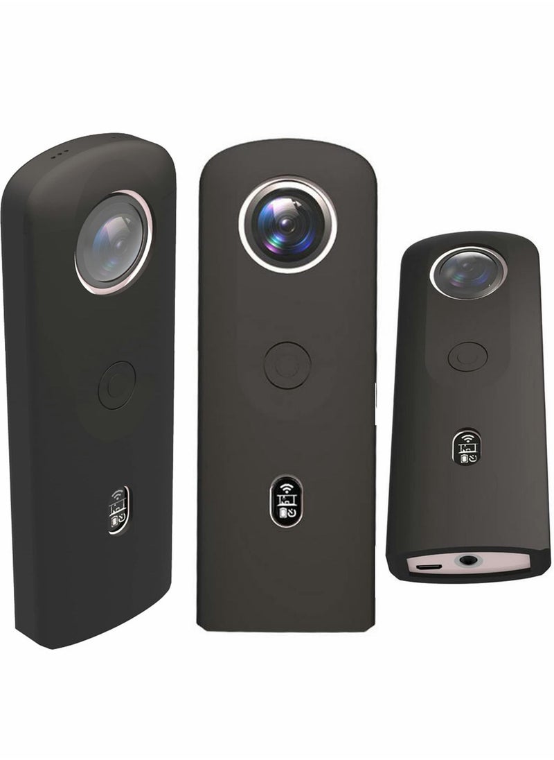 Y&D Silicone Camera Case for Ricoh Theta SC2 360 Cameras with Lens Protective Cover, Action Accessories Protection (Black)  - Image 2