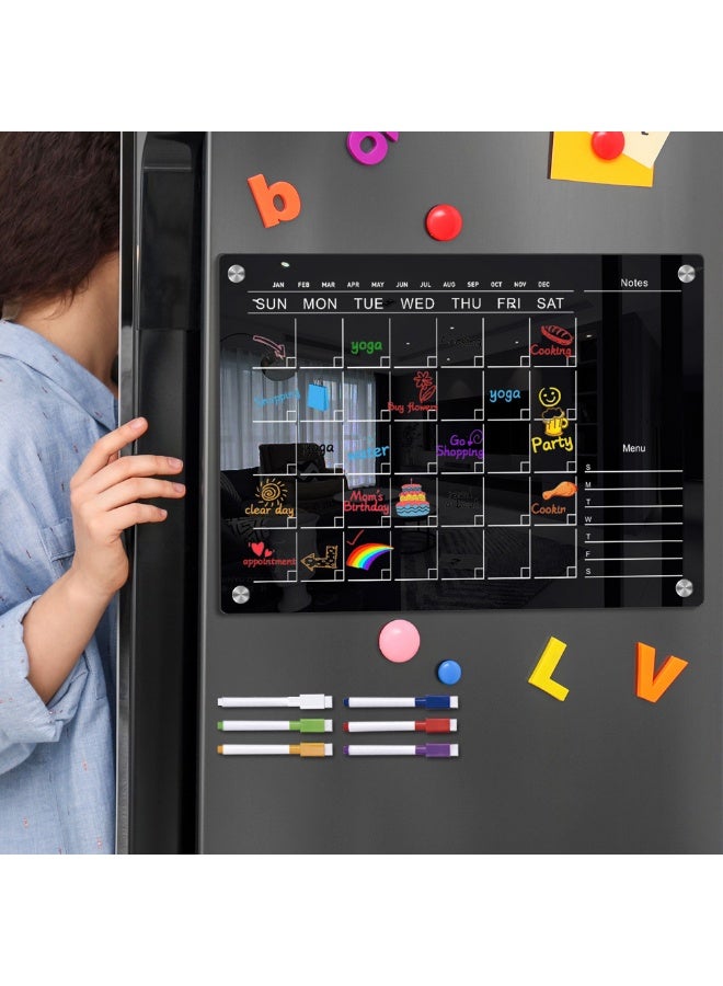Generic Magnetic Dry Erase Board Calendar with 6 Magnetic Whiteboard Markers  - Image 5