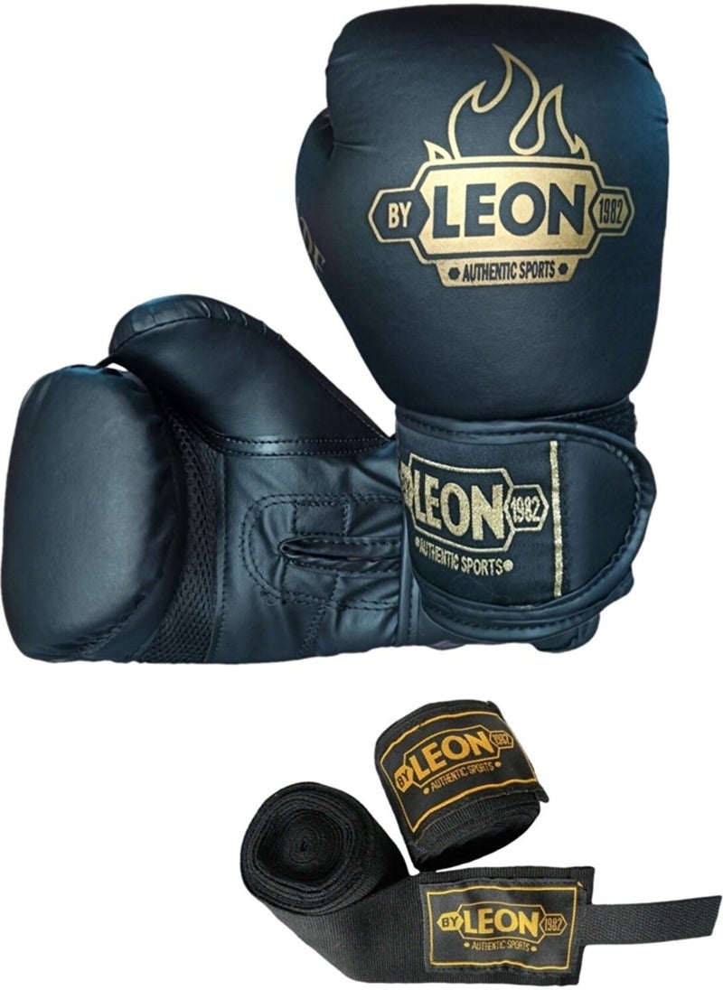 By Leon 1982 Leon Blade Boxing, Kickboxing and Muay Thai Gloves+Bandage 