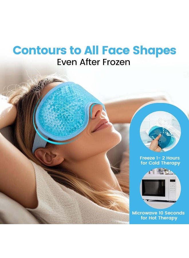 Cooling Eye Mask for Puffy Eyes, Cold Eye Mask Eye Ice Pack for After Eyes Surgery, Tension Stress Relief, Itchy Eyes, Headaches, Dark Circles - Blue - Image 5