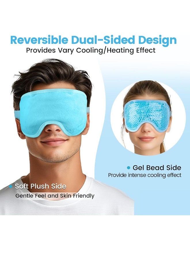 Cooling Eye Mask for Puffy Eyes, Cold Eye Mask Eye Ice Pack for After Eyes Surgery, Tension Stress Relief, Itchy Eyes, Headaches, Dark Circles - Blue - Image 3