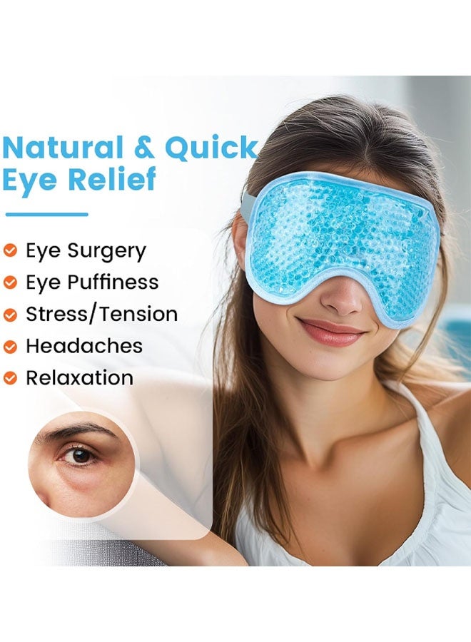 Cooling Eye Mask for Puffy Eyes, Cold Eye Mask Eye Ice Pack for After Eyes Surgery, Tension Stress Relief, Itchy Eyes, Headaches, Dark Circles - Blue - Image 2
